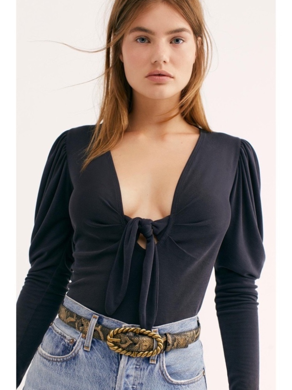 Free People Tie The Knot Top Cutout Front Boho Women Size M
